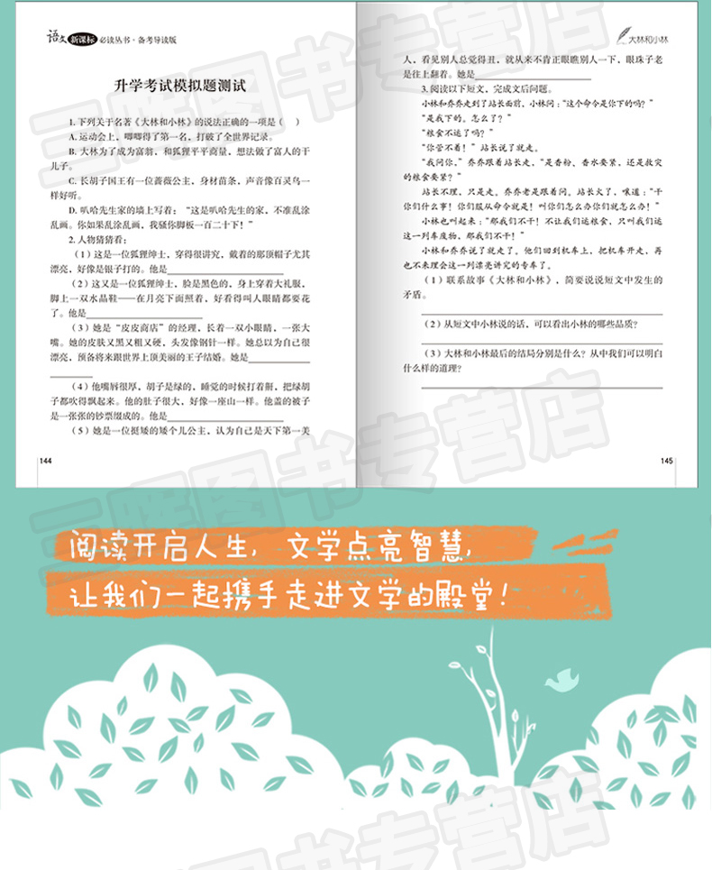 大林和小林 稻草人 寄小读者 宝葫芦的秘密 全4册 七八年级初中生名著 小学生五六年级课外阅读物