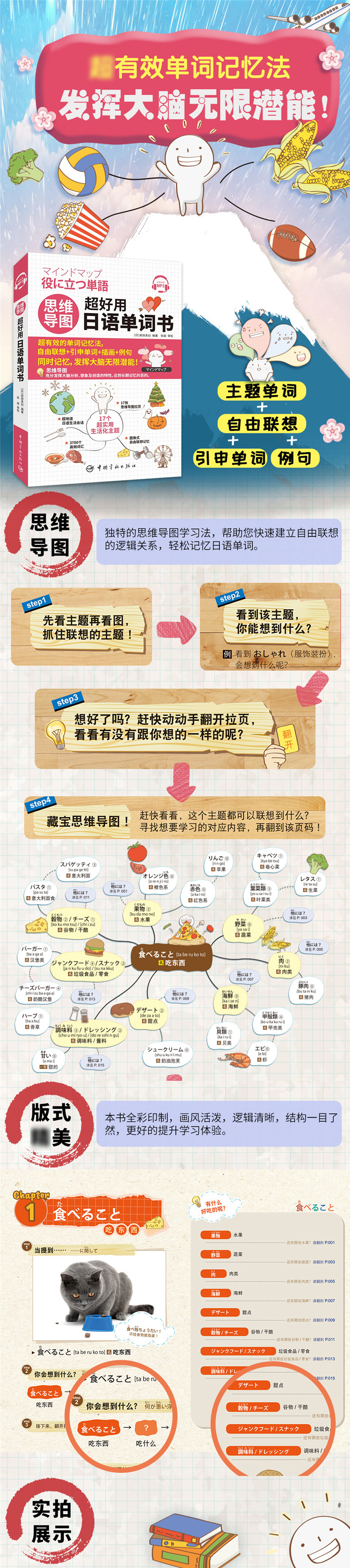 正版 思维导图超好用日语单词书 外语 日语 日语教程 专门为日语零基础或有一定基础的学习者精心编写 初学者日语 中国宇航出版社