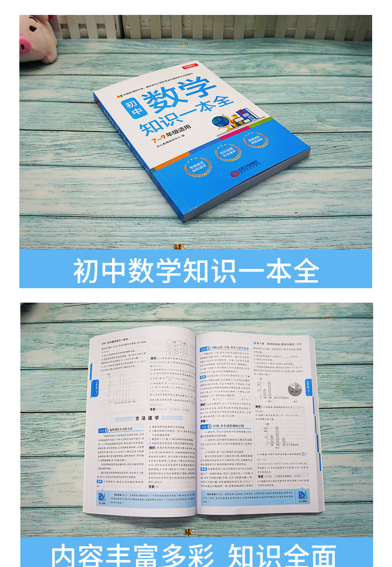 正版初中数学知识一本全 适用7-9年级初中数学知识大全初一初二初三七八九年级数学初中考复习资料教辅辅导书中学数学公式定理题库