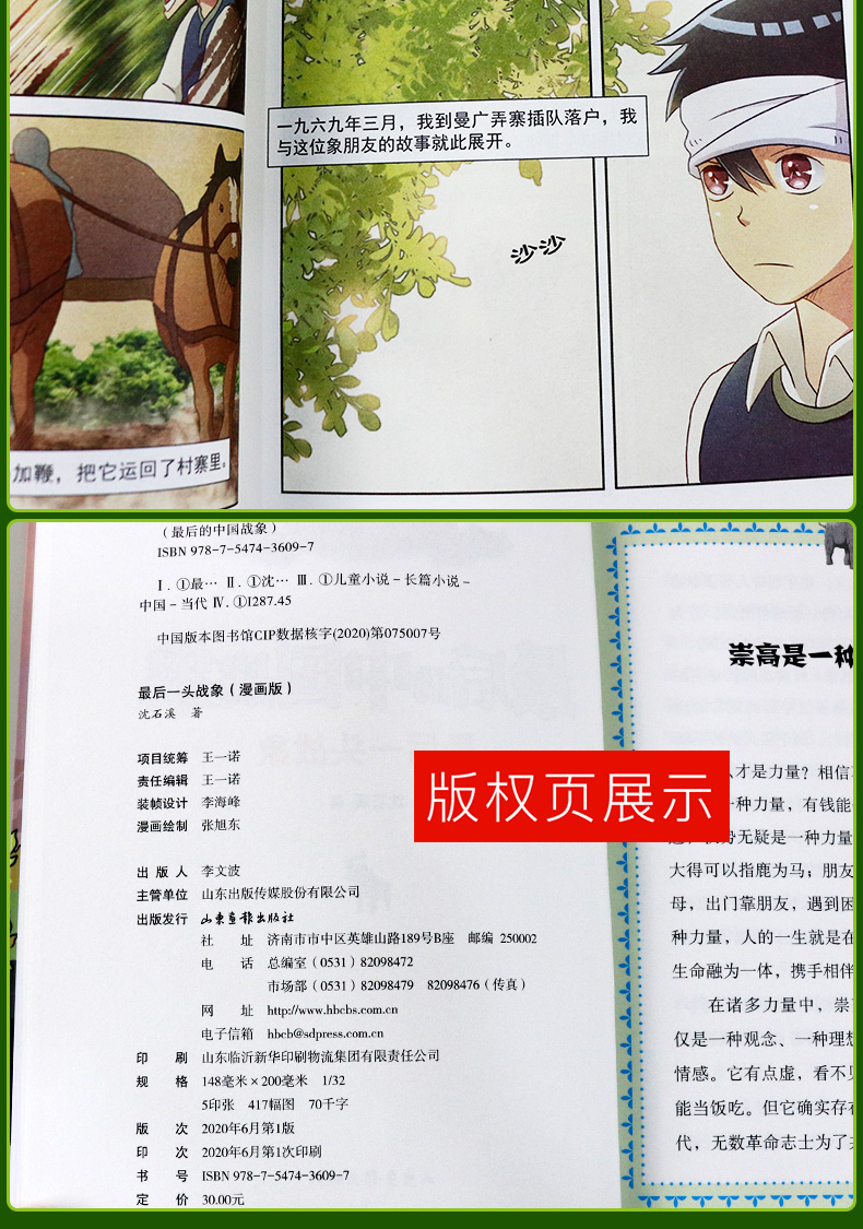 最后的中国战象系列漫画版1-6册 全套正版沈石溪著学校推荐阅读书目8-12岁小学生三四五年级儿童课外书必读故事书经典儿童文学读物