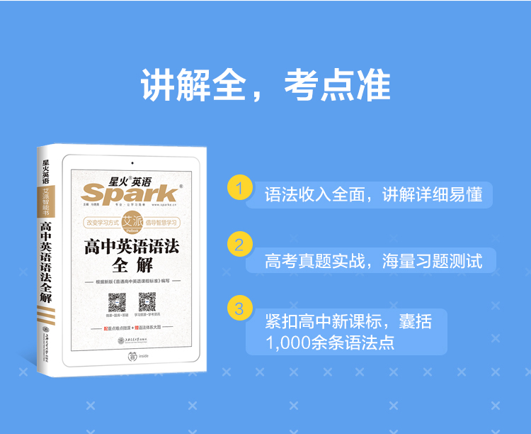 星火英语高中语法 高中英语语法全解2020新版语法知识大全 张道真英语语法书高考总复习辅导资料 适用于高一高二高三英语语法专练