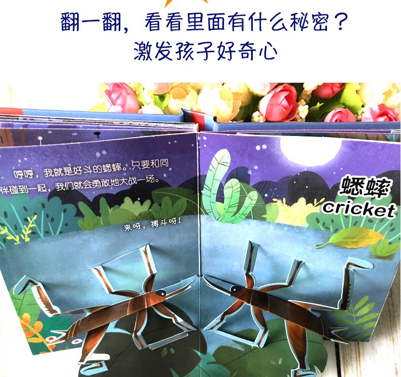 晚上出来玩 动物认知互动立体场景书 幼儿学前宝宝早教立体书籍 中英文 婴儿启蒙洞洞书认知绘本3