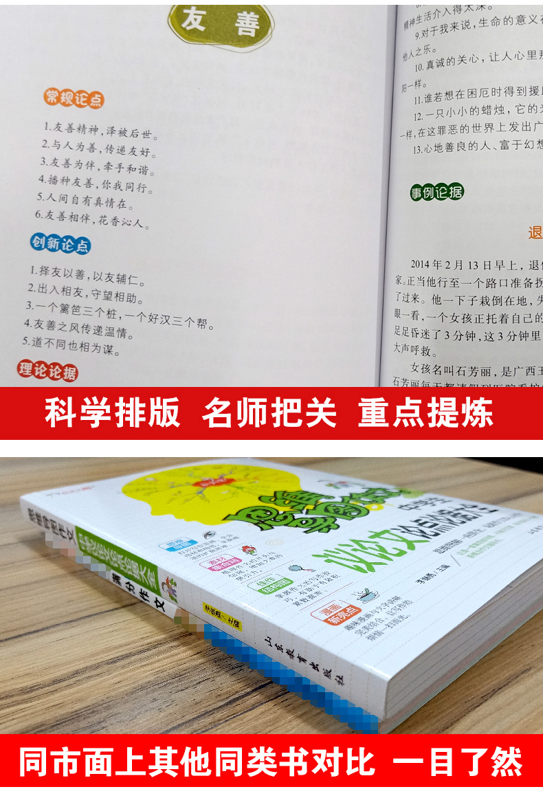 中学生议论文论点论据思维导图作文法大全 初中写作技巧 初一初二初三获奖中考作文书素材辅导用书