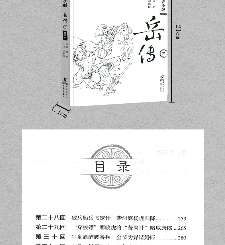 岳传【套装3册】名家改编古典名著青少版（插图版）钱彩著 胡怀琛编 岳传古典名著节本 海豚出版