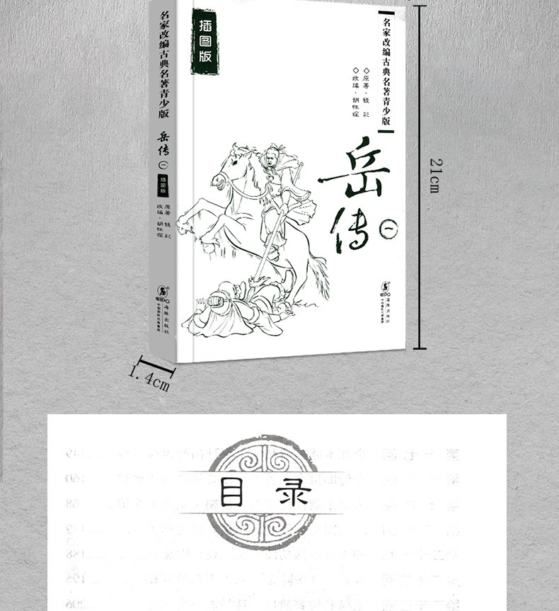 岳传【套装3册】名家改编古典名著青少版（插图版）钱彩著 胡怀琛编 岳传古典名著节本 海豚出版