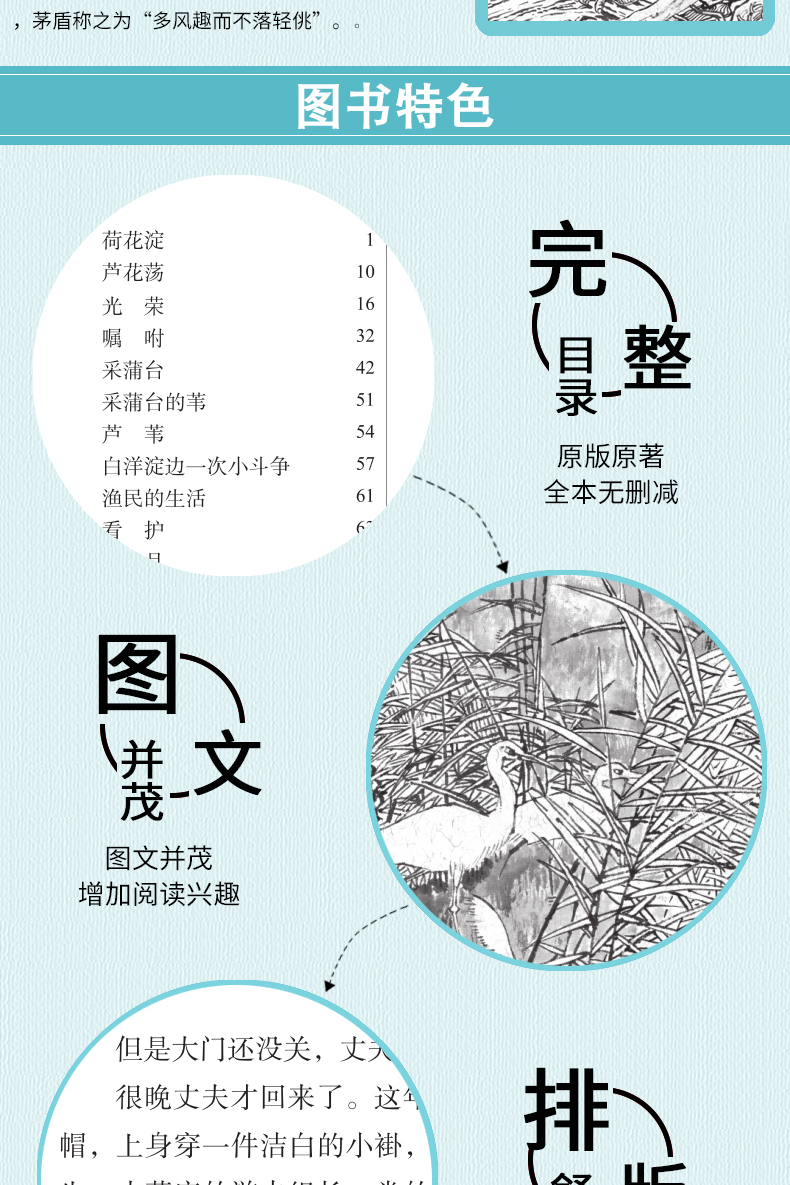 正版包邮 白洋淀纪事 孙犁正版无删减全册七年级部编版阅读书籍白洋淀纪事五六七八九年级初中生版课外必读书北师大出版社出版