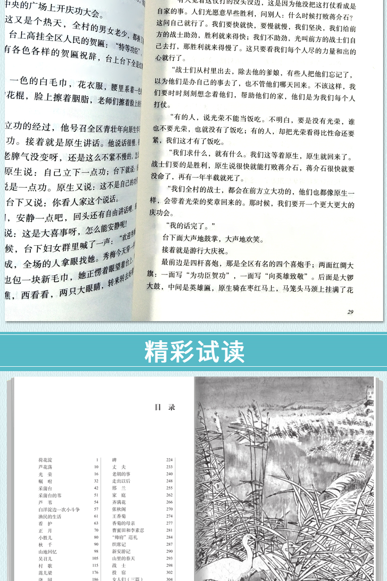 正版包邮 白洋淀纪事 孙犁正版无删减全册七年级部编版阅读书籍白洋淀纪事五六七八九年级初中生版课外必读书北师大出版社出版