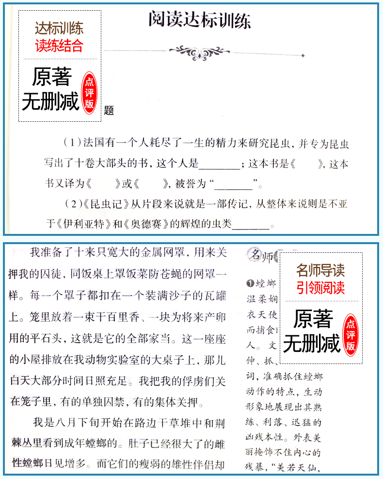 八年级上下册必读全12册 红星照耀中国和昆虫记装法布尔正版原著语文初中生课外书人民文学出版社阅读书红心闪耀推荐版