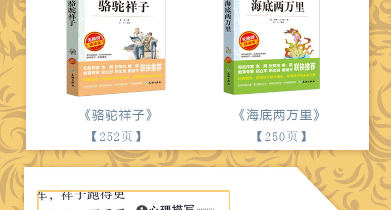 七年级下册必读包邮初中正版初一小说世界名著老舍骆驼祥子海底两万里 青少年中小学生无障碍语文课外阅读书籍 学校指定B