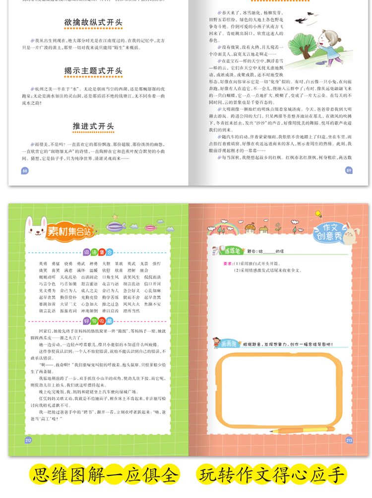 思维导图作文：小学生好开头好结尾/集思维导图 形象记忆图 趣味漫画为一体的新概念作文辅导书