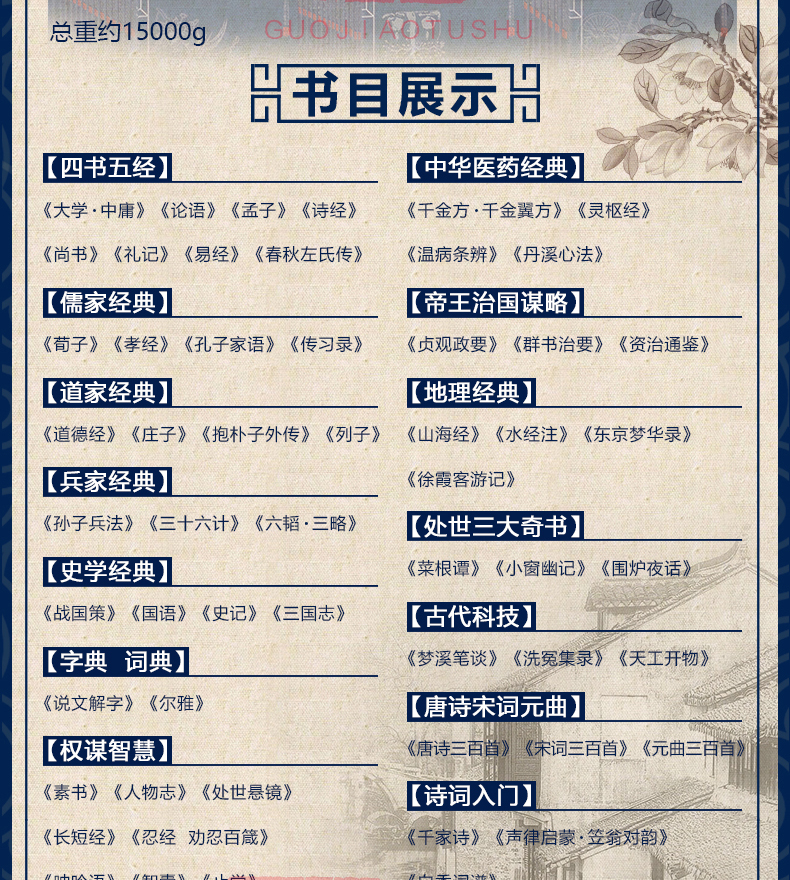 中华国学经典套装126册诗经 易经 史记曾国藩家书 四书五经鬼谷子 道德经山海经资治通鉴 唐诗三百首