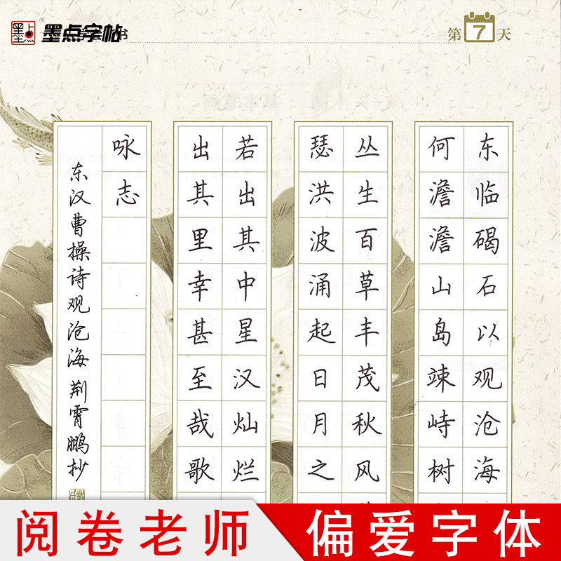 墨点字帖7天学会楷书 荆霄鹏编写小学初中高中通用硬笔钢笔书法中性笔练习临摹行楷字帖含临摹纸小学中学生成人初学练习速成字帖