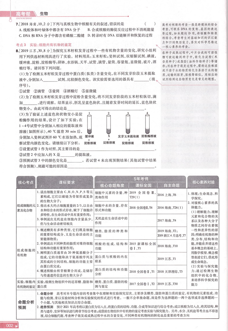 2021天星教育高考帮高考生物新课标新高考专用版通用版专题分类考点名师详解详析附往年各地高考真题及模拟测试高考新题预测教辅书