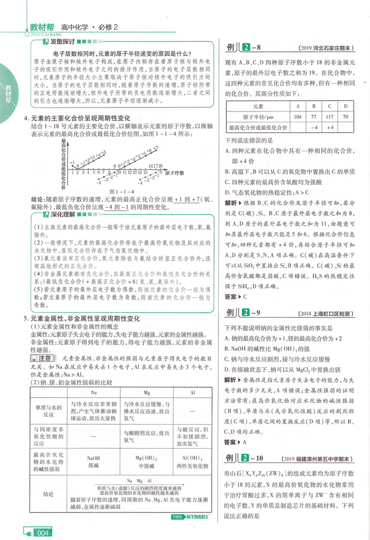 2020天星教育教材帮高中化学必修2SJ版 高中化学必修二苏教版 高中教材同步章节同步知识点归纳解读例题讲解指导教辅附答案解析