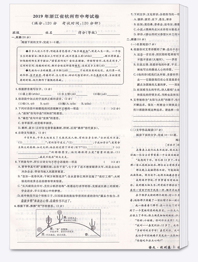 2020新版 中考考什么 语文 浙江省3年中考试卷汇编  初中总复习小考测评必刷卷子 初一二三789年级考点模拟检测卷仿真预测冲刺卷