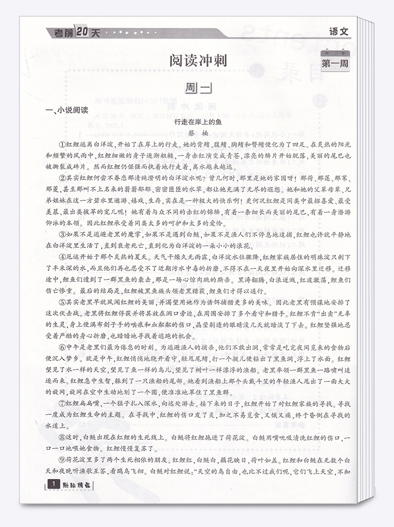 浙江专用考前20天语文数学英语科学全套4本题型集训 励耘书业2020版初中初三九年级下册专项训练模拟必刷题考试卷子中考试卷真题卷