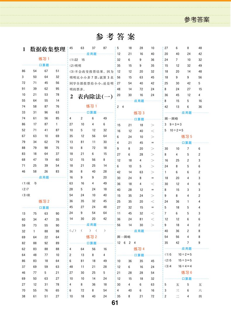 二年级上册下册数学口算应用题小学数学思维训练专项强化练习册同步人教版加减法课外书心算速算题卡计算能手天天练一升二暑假作业