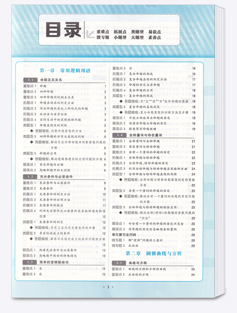 2020新版 王后雄 重难点手册 高中数学选修2-1人教A版 高二上册教材同步训练作业本辅导书 高中数学重点知识总复习资料练习教辅