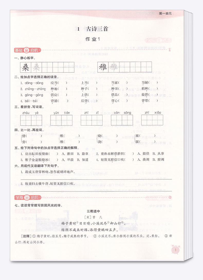 2020新版 通城学典课时作业本五年级下册语文数学英语人教版 小学5年级下同步训练教材作业本 一课一练单元模拟练习测试辅导书