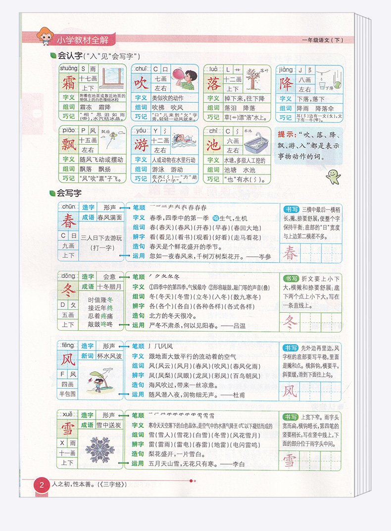 2020新版 小学教材全解一年级下册语文人教版 小学生同步课本一年级下册语文练习题重难点讲解全析 辅导复习测试训练资料工具书