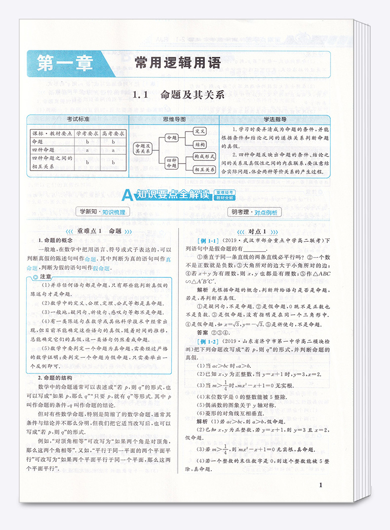 2020新版 王后雄 重难点手册 高中数学选修2-1人教A版 高二上册教材同步训练作业本辅导书 高中数学重点知识总复习资料练习教辅