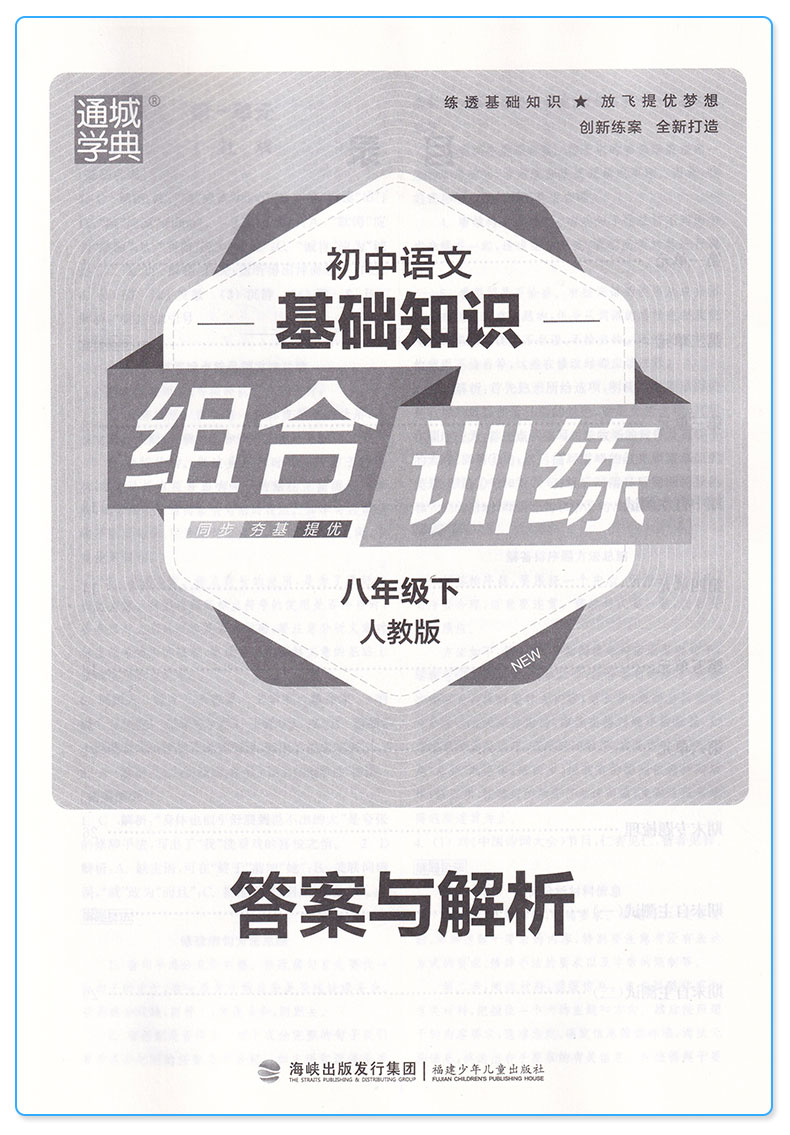 2019新版 通城学典 初中语文基础知识组合训练八年级下册人教版 初二8年级下课堂单元同步测试练习 初中生课内外专项阅读辅导资料