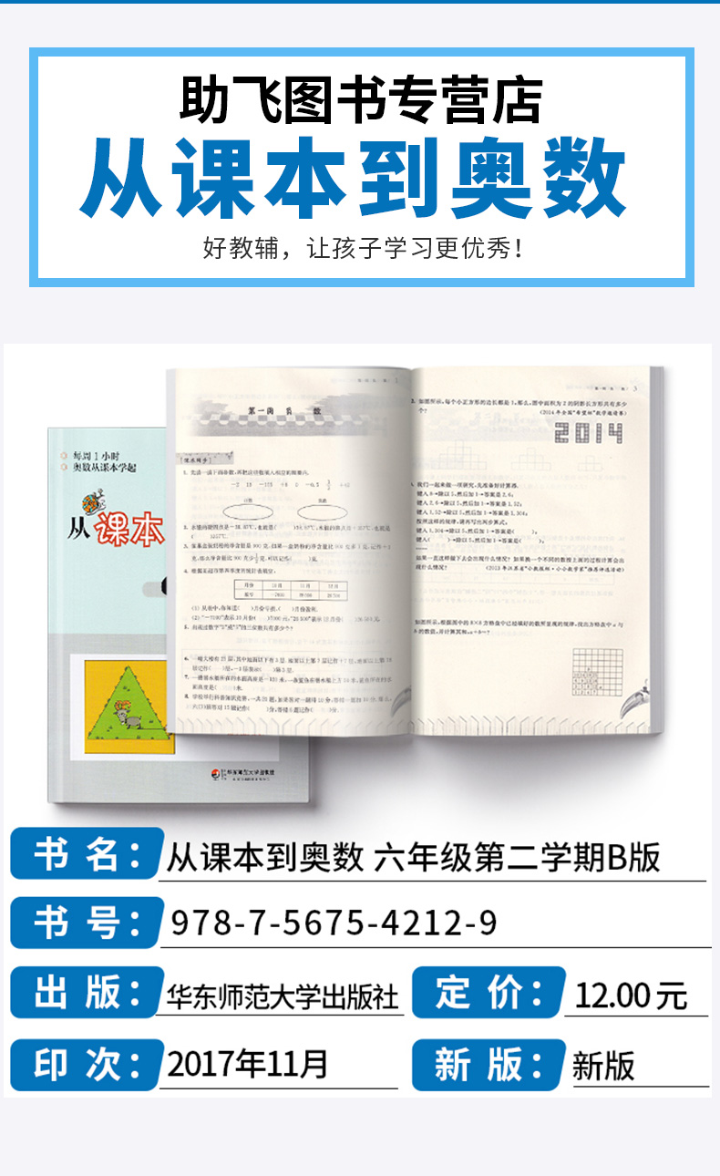 2020新版 从课本到奥数六年级第二学期B版周周练第二版 小学生6年级下册数学课本同步奥数天天练 奥数教程思维拓展训练辅导书/正版