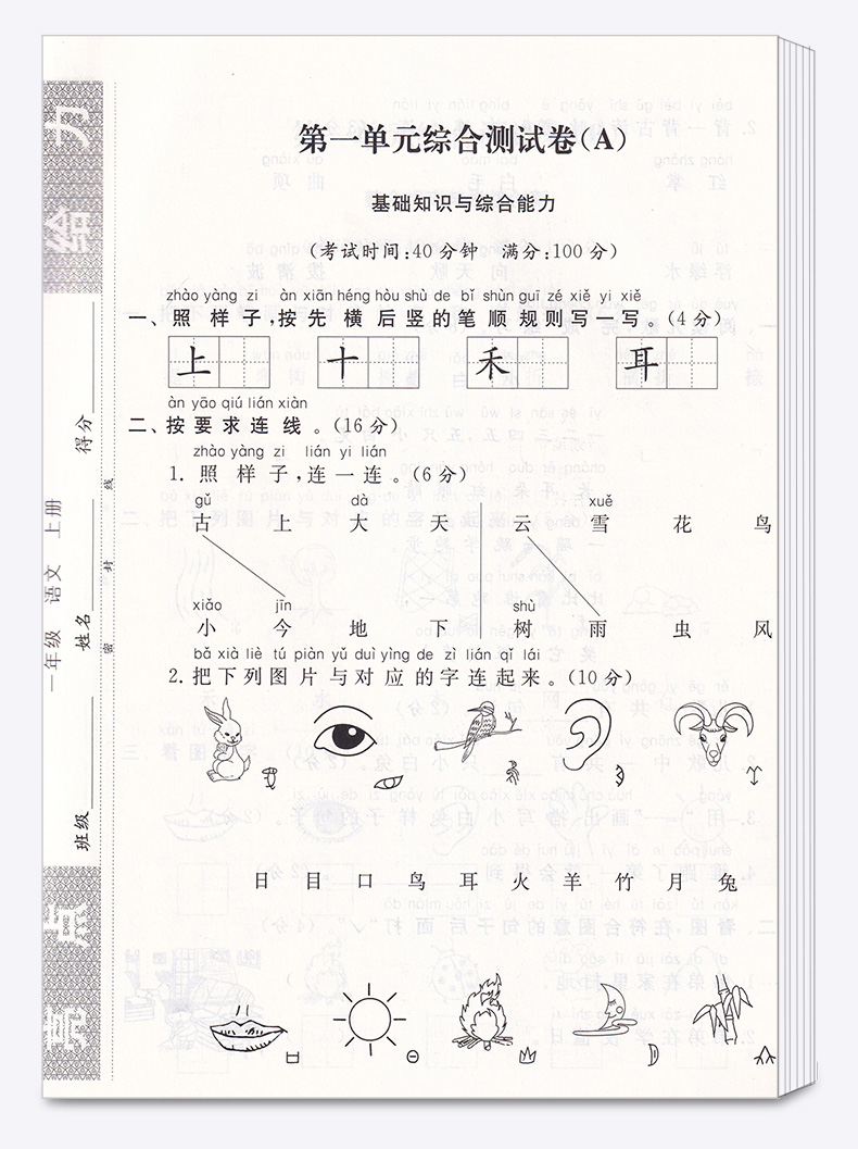 2019新版 亮点给力大试卷语文一年级上册人教版 小学1年级同步单元专项复习期中检测卷各地期末精选练习册