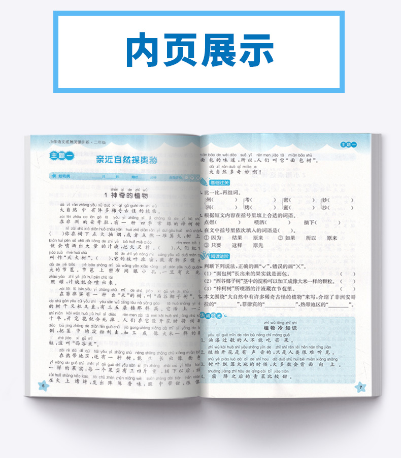 2020新版 通城学典小学语文拓展阅读训练二年级上下册通用人教版RJ 第四次修订小学生2年级语文阅读理解拓展解题技巧辅导提分练习c