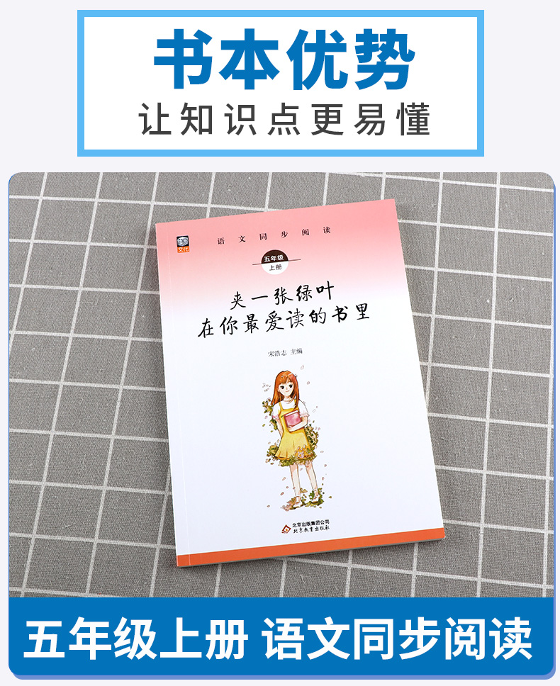 2020新版 小学语文同步阅读夹一张绿叶在你爱读的书里五年级上册人教版部编版 小学生5年级上教材同步阅读理解训练课外阅读本