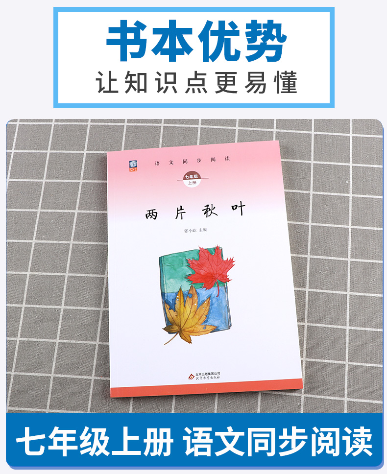 2020新版 初中语文同步阅读两片秋叶七年级上册人教版部编版 初中生7年级上教材同步阅读理解训练母语课日有所诵课外阅读亲子读本