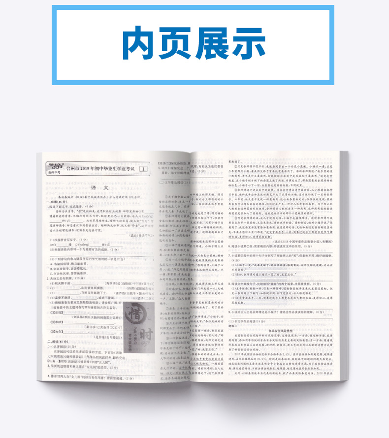 2020版 中考试题精选台州专版语文 天利38套浙江省模拟卷精粹 浙江必刷题初中初三九年级总复习资料测试卷预测卷真题汇编考试卷子