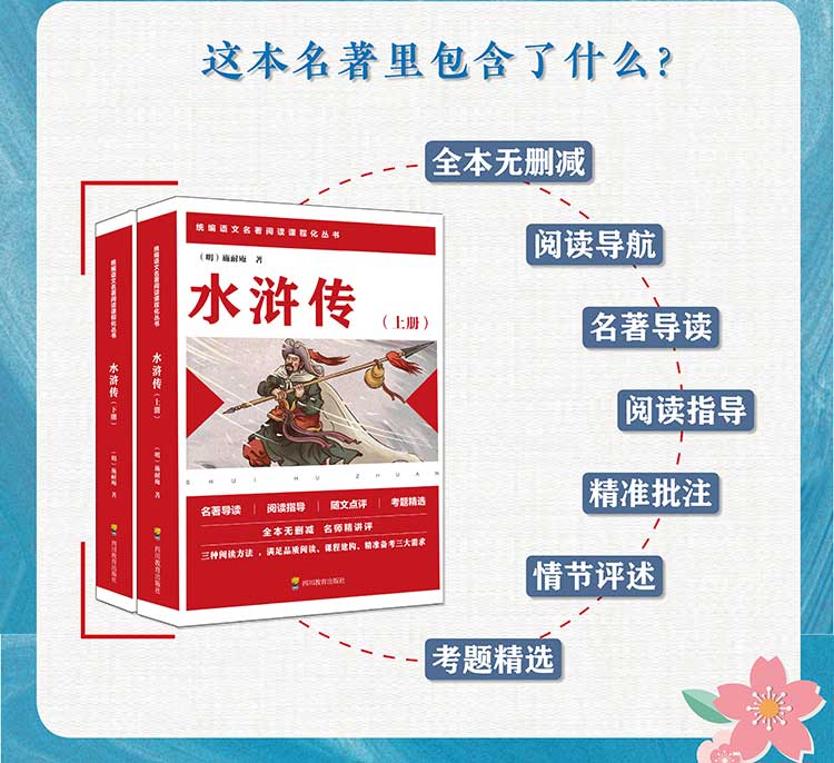 2020新版 水浒传上册下册全套2本 初中生九年级上册语文人教版教材同步推荐统编名著阅读课程化丛书必读课外书籍