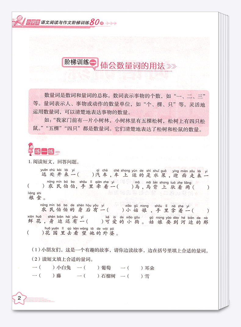 【全新包邮】方洲新概念 小学生语文阅读与作文阶梯训练80篇二年级 小学2年级上册下册同步作文阅读辅导写作/正版z
