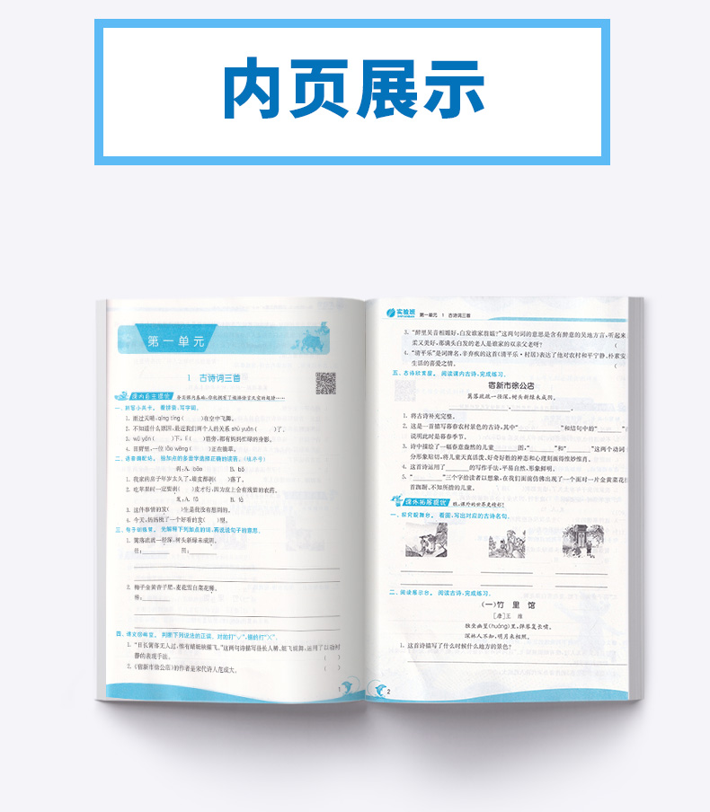 2020新版 实验班提优训练 四年级下册语文人教版小学4年级下古诗词阅读练习作业本辅导期末总复习辅导同步书资料测试题训练/正版