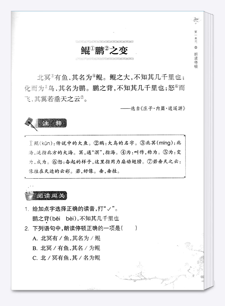 小学文言文阅读快车升级版 3-6年级通用 浙江教育出版社 小学生必背课内外辅导书 古诗文练习册专项训练大全集