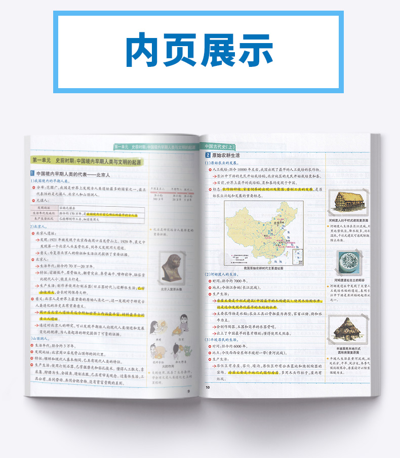 2020新版 学霸笔记初中历史 人教版统编版 漫画图解全彩版 初一至初三 初中生789年级上册下册通用版总复习辅导大全书中考必刷题
