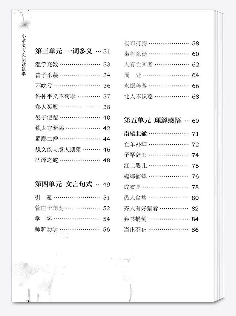 小学文言文阅读快车升级版 3-6年级通用 浙江教育出版社 小学生必背课内外辅导书 古诗文练习册专项训练大全集