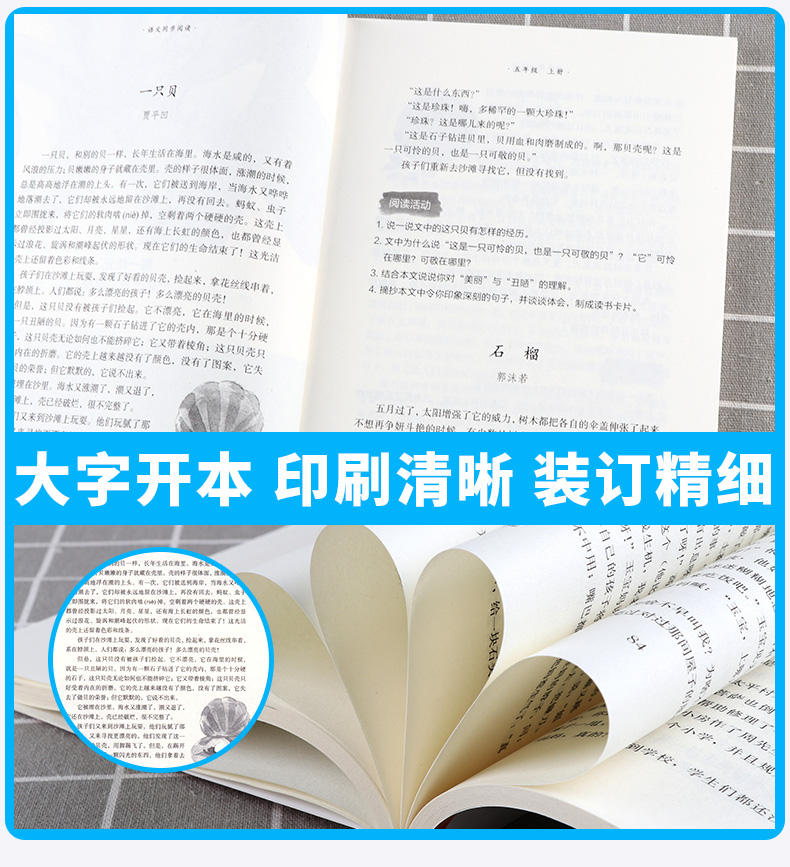 2020新版 小学语文同步阅读夹一张绿叶在你爱读的书里五年级上册人教版部编版 小学生5年级上教材同步阅读理解训练课外阅读本