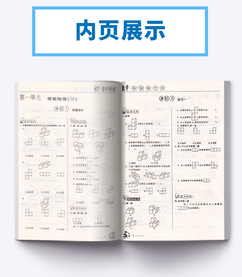 2020新版 课时特训五年级下册数学人教版 小学生5年级下册数学同步课堂练习训练资料辅导复习单元知识测试一课一练练习册辅导书