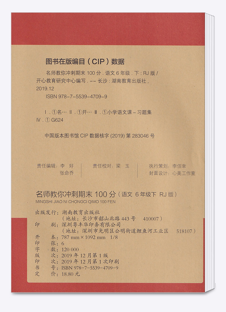 名师教你冲刺期末100分 六年级下册语文人教版部编版 小学生6年级下试卷单元同步训练测试卷模拟真题卷子