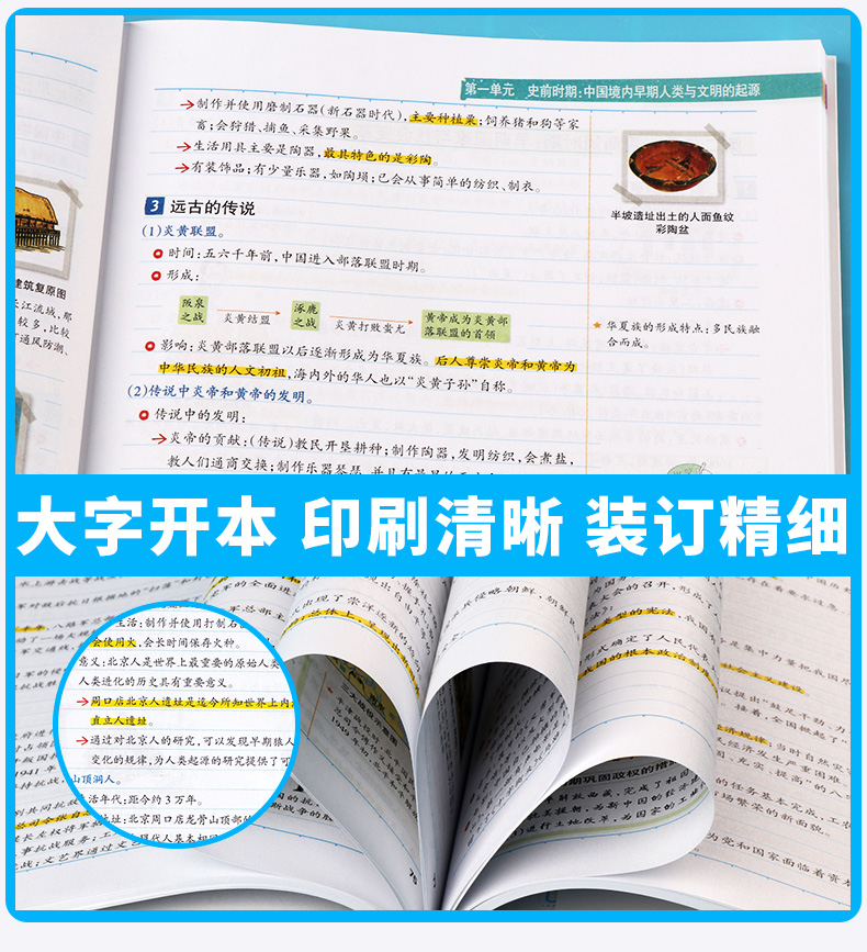 2020新版 学霸笔记初中历史 人教版统编版 漫画图解全彩版 初一至初三 初中生789年级上册下册通用版总复习辅导大全书中考必刷题