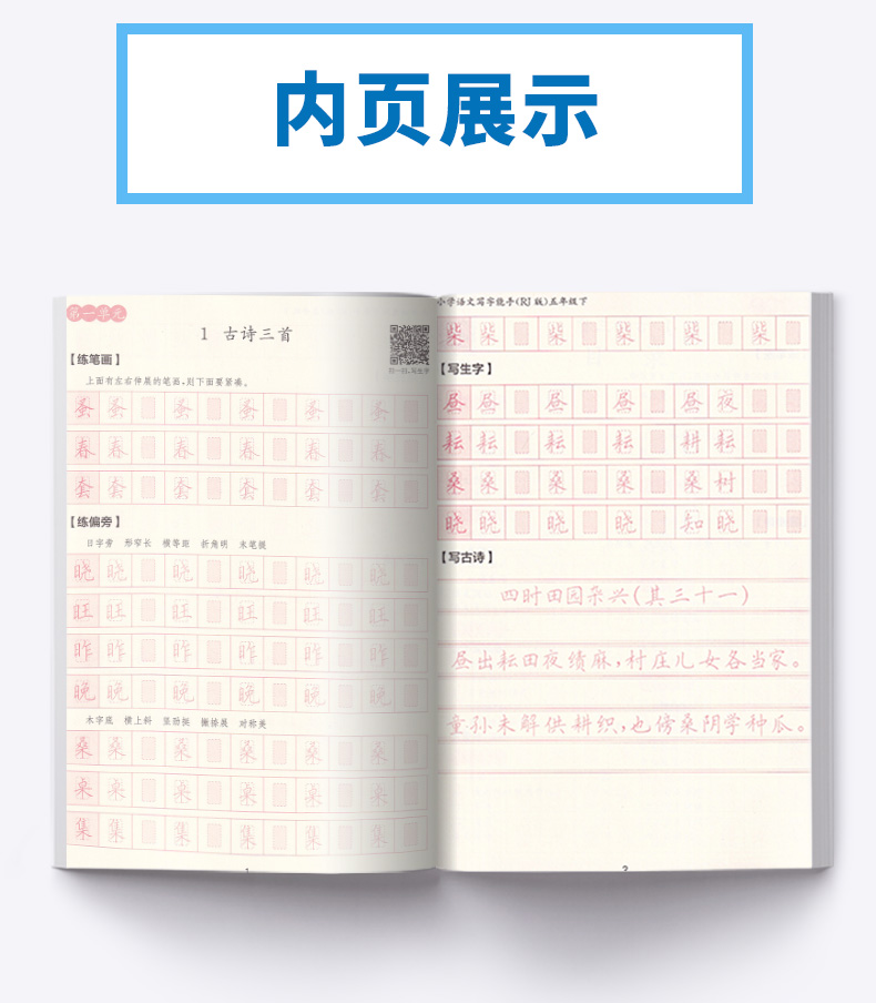 2020新版 通城学典 小学语文写字能手五年级下册人教版部编版 小学5年级下练习册专项同步训练语文书新版看拼音写词语练习题写字