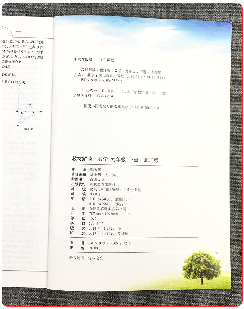 2020版教材解读九年级下册数学书北师版 中学9年级数学课本讲解初三同步训练教材全解必刷题复习资料辅导书北师大初中教师用书教案