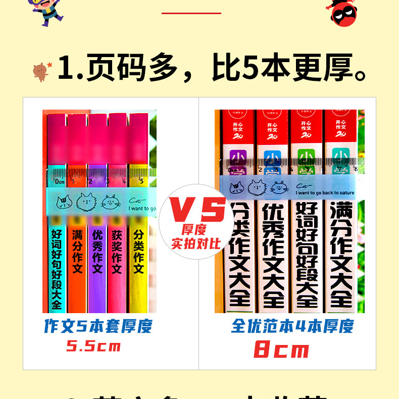 2020新版 开心教育 全优范本小学生作文大全4本全套 小学三3四4五5六6年级上册下册教材同步专项强化训练阅读写作辅导书