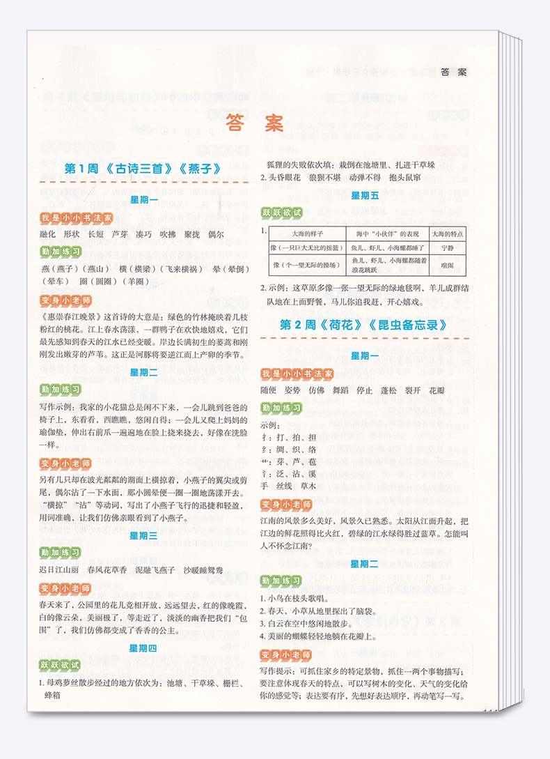 2020新版 学而思基本功 三年级下册语文 小学3年级下册课内重难点辅导训练 拓展延伸阶练思维训练教材同步练习册