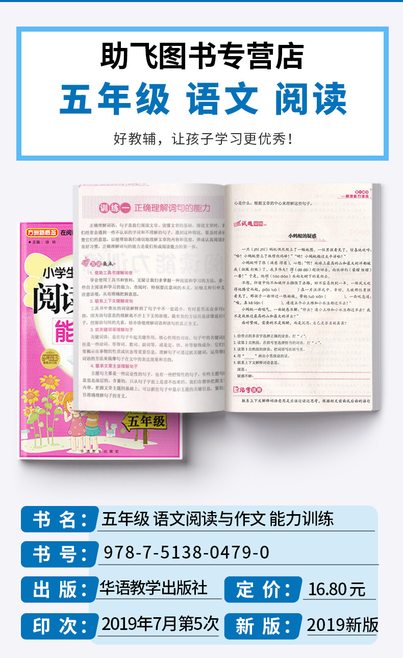 2019新版 方洲新概念小学生语文阅读与作文能力训练五年级上下册通用版 小学5年级课外阅读辅导提升写作能力 徐林主编c