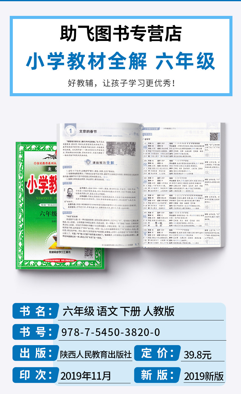 2020新版 小学教材全解六年级下册语文数学英语人教版科学教科版 6年级下课本讲解全解全析 同步训练单元练习辅导资料工具书/正版