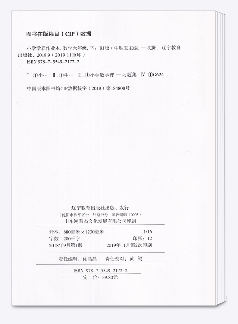 2020新版 小学学霸作业本数学六年级下册人教版部编版pass绿卡图书小学生6年级下一课一练练习册同步训练测试卷试卷卷子