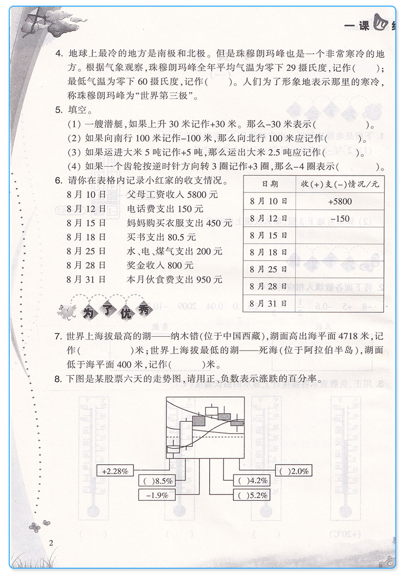 小学数学一课四练六年级下册 浙江教育出版社人教版 升级版开放性学习丛书 6年级下训练练习册教辅辅导工具书大全/正版